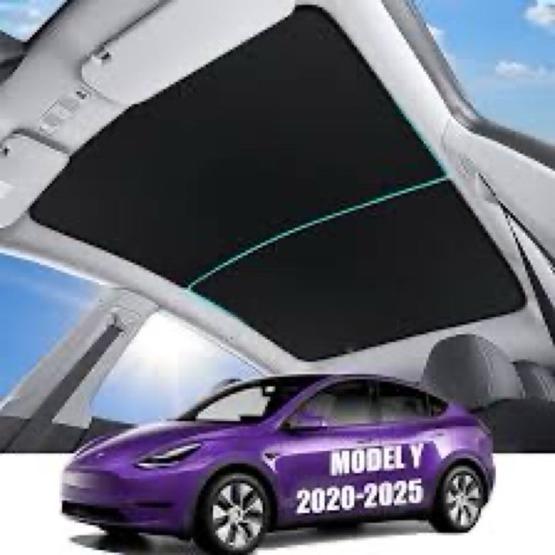 Lightweight mesh Sunshade Roof for Tesla Model Y(2020-2025),2 in 1 Upgraded Sunroof Windshield Shade