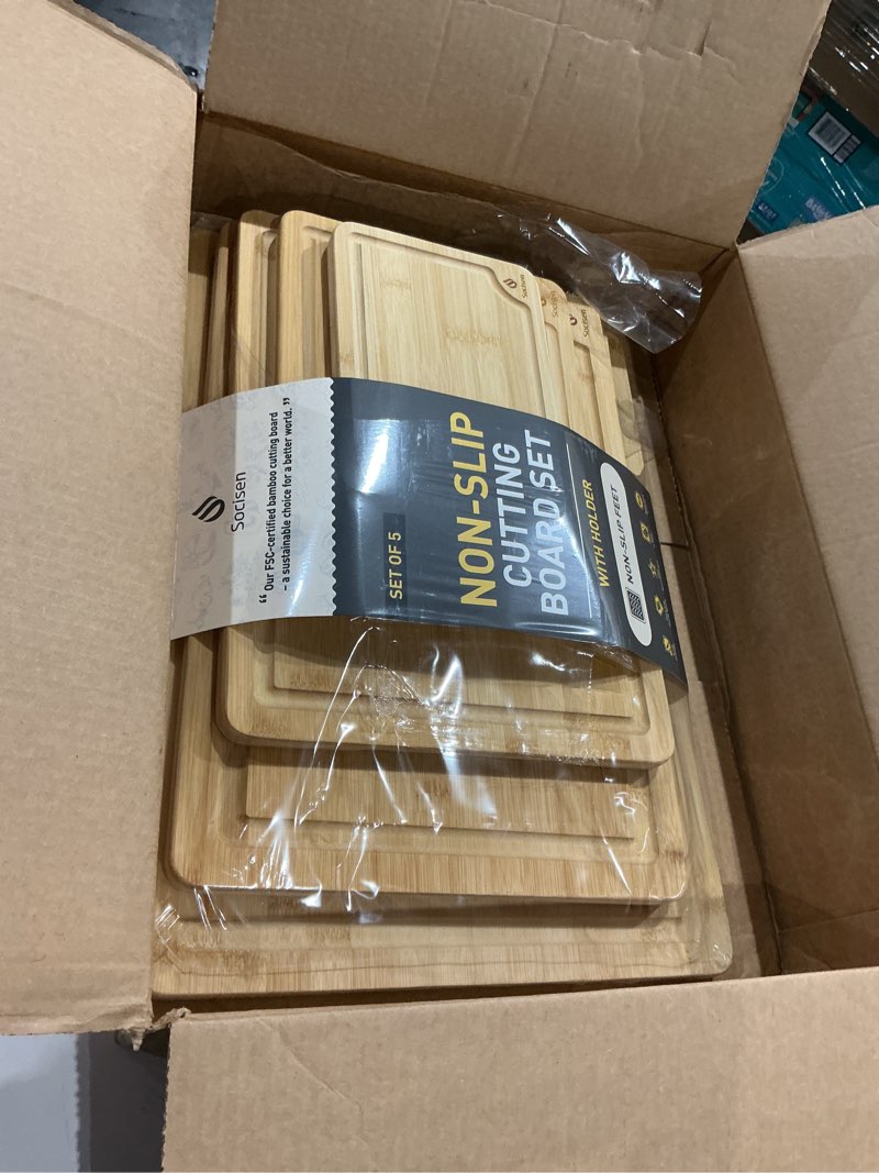 Condition photo showing Good Condition for similar to bamboo cutting board set non slip feet with holder over sink adult women her sister aunt wife hustband lady bestie soul happy christmas xmas birthday gifts cool unique aesthetic 30 40 60 70 year old 4 pack with holder natural