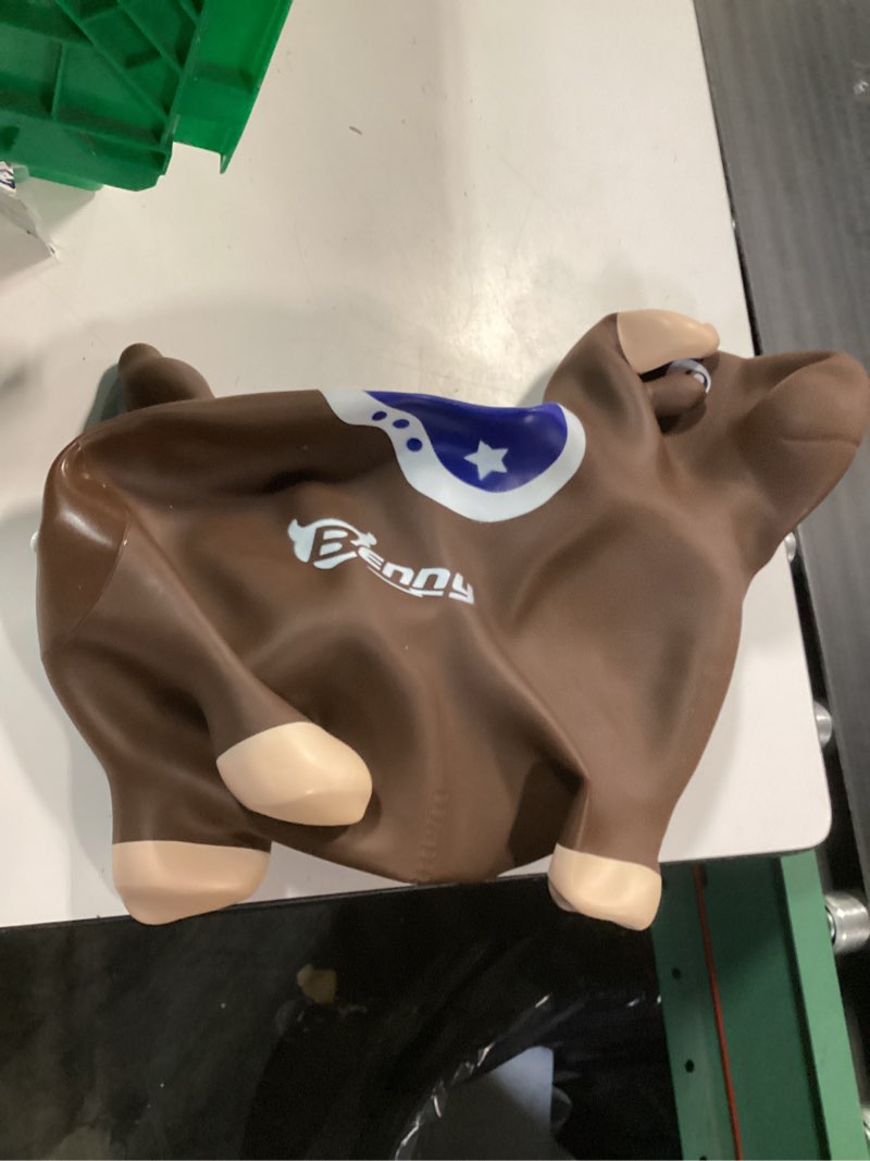 Condition photo showing As Is for huge bouncy horse hopper | benny for larger kids and even adults | bull riding hoppy horse | x-large (brown)