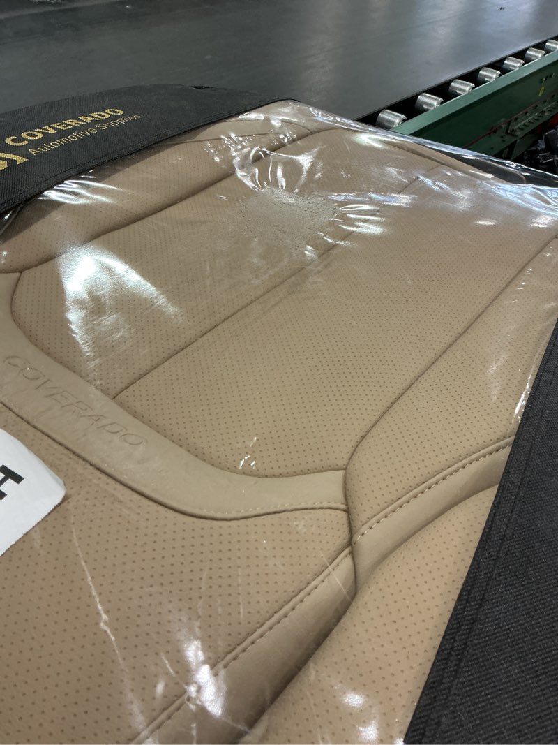 Condition photo showing Good Condition for Coverado Seat Covers, Car Seat Covers Front Seats, Car Seat Cover, Car Seat Protector Waterproof, Car Seat Cushion Nappa Leather, Beige Seat Covers Carseat Cover Universal Fit for Most Cars Beige Front