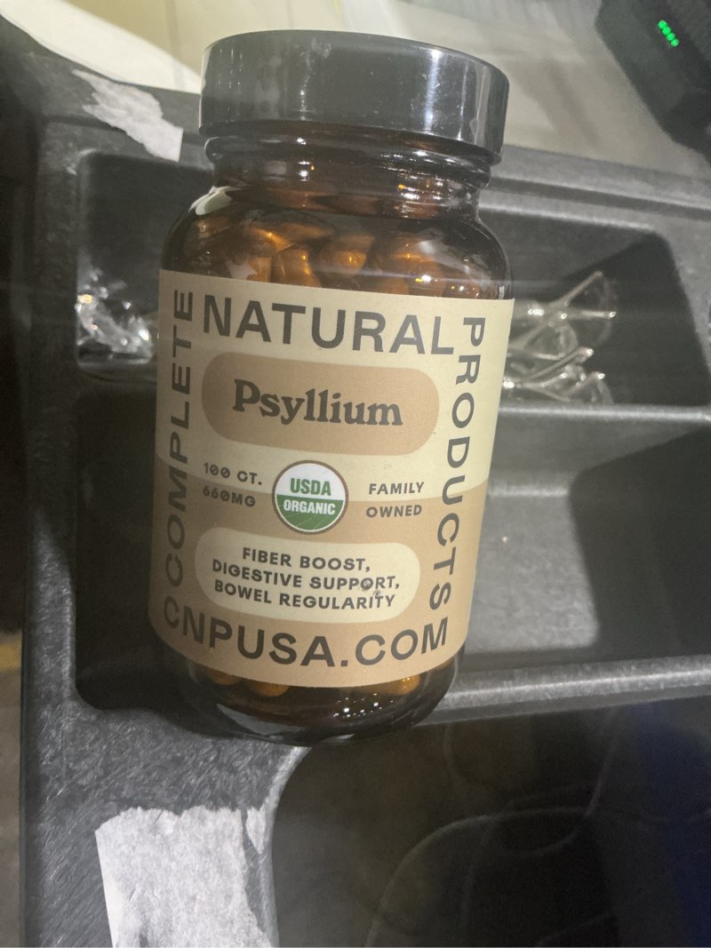 Condition photo showing New/Like New for organic psyllium husk capsules 660mg - fiber caps supplement, psyllium capsules for digestive regularity, colon cleanse support, unflavored whole fiber powder pills, vegetarian gluten free daily aid 100 count (pack of 1)