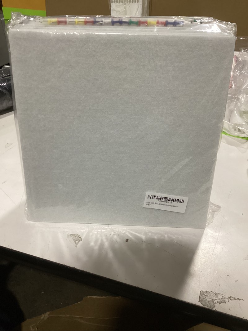 Condition photo showing New/Like New for large cork board felt wall tiles, 47"x35" 12 pack felt bulletin board pin board with 48 safe removable adhesive tabs, 60 push pins, alternative cork board for walls home office, white white 12 pack