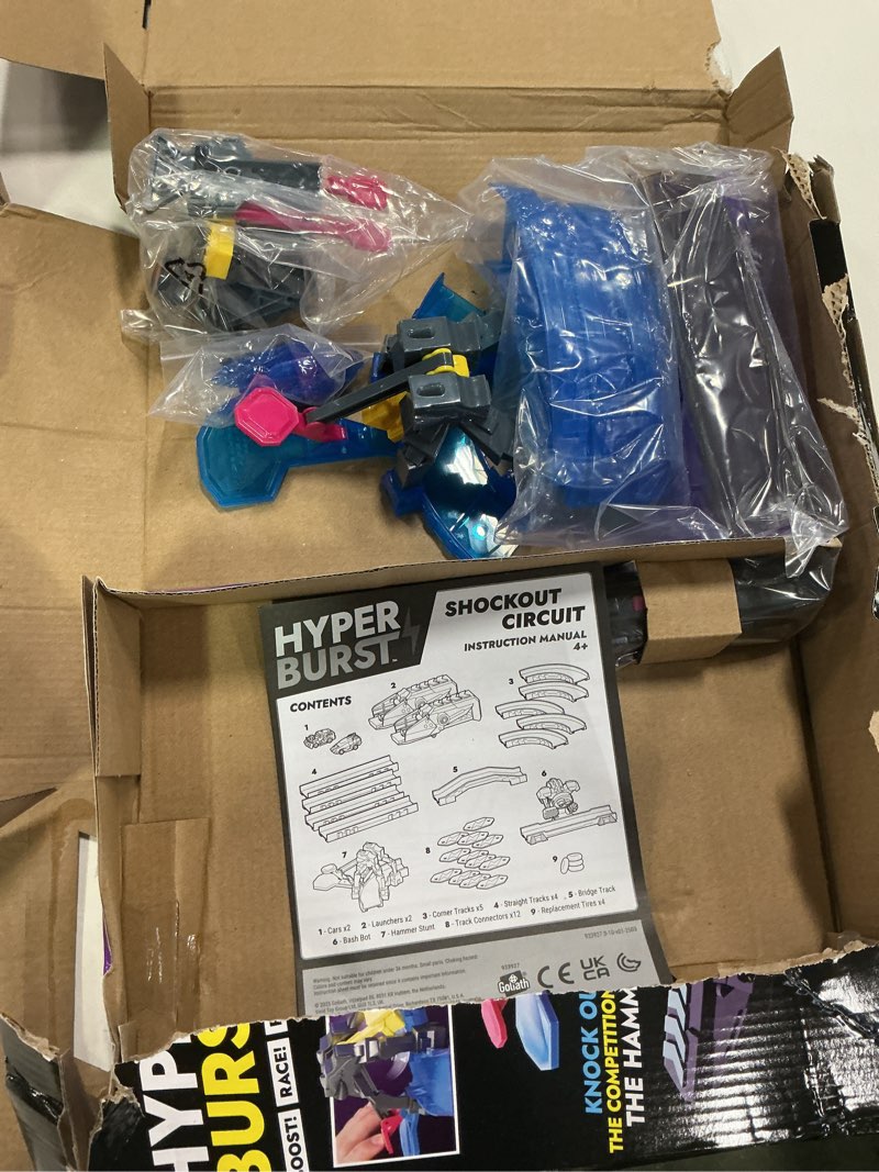 Condition photo showing Good Condition for Hyper Burst Shockout Circuit Playset | Race and Battle! | Customizable Race Track & Micro Scale Cars | Over 600+ MPH Scale Speed!
