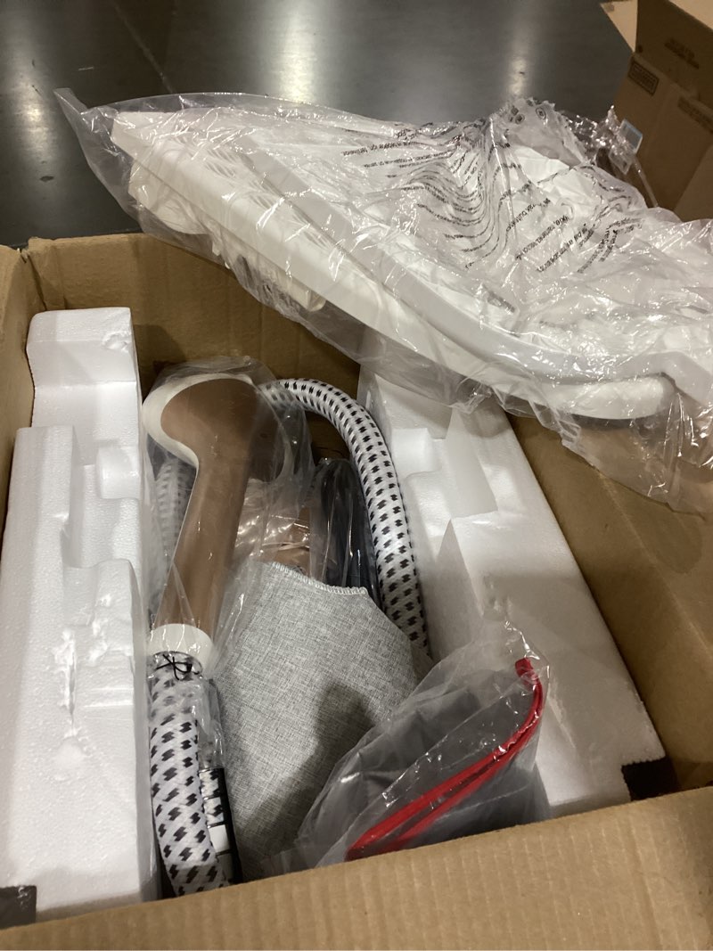 Condition photo showing As Is for steamer for clothes, 1800w professional garment steamer, leak-proof | 2-in-1 flat & hanging, 10 fabric modes, 30s heat-up, 2l detachable water tank, 60-min steam, heat resistant gloves gold-003