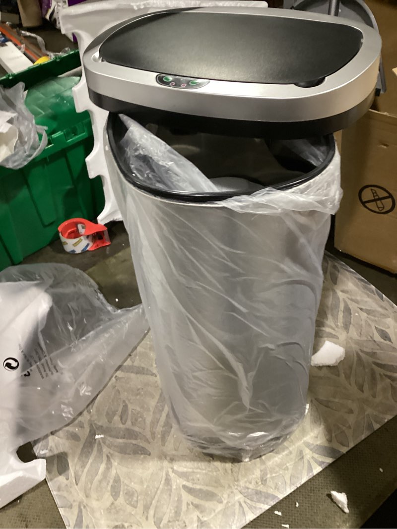 Condition photo showing New/Like New for FDW Kitchen Trash can for Bathroom Bedroom Home Office Automatic Touch Free Garbage bin with lid Brushed Stainless Steel Rectangular 13 Gallon / 50L Stainless Steel Stainless Steel