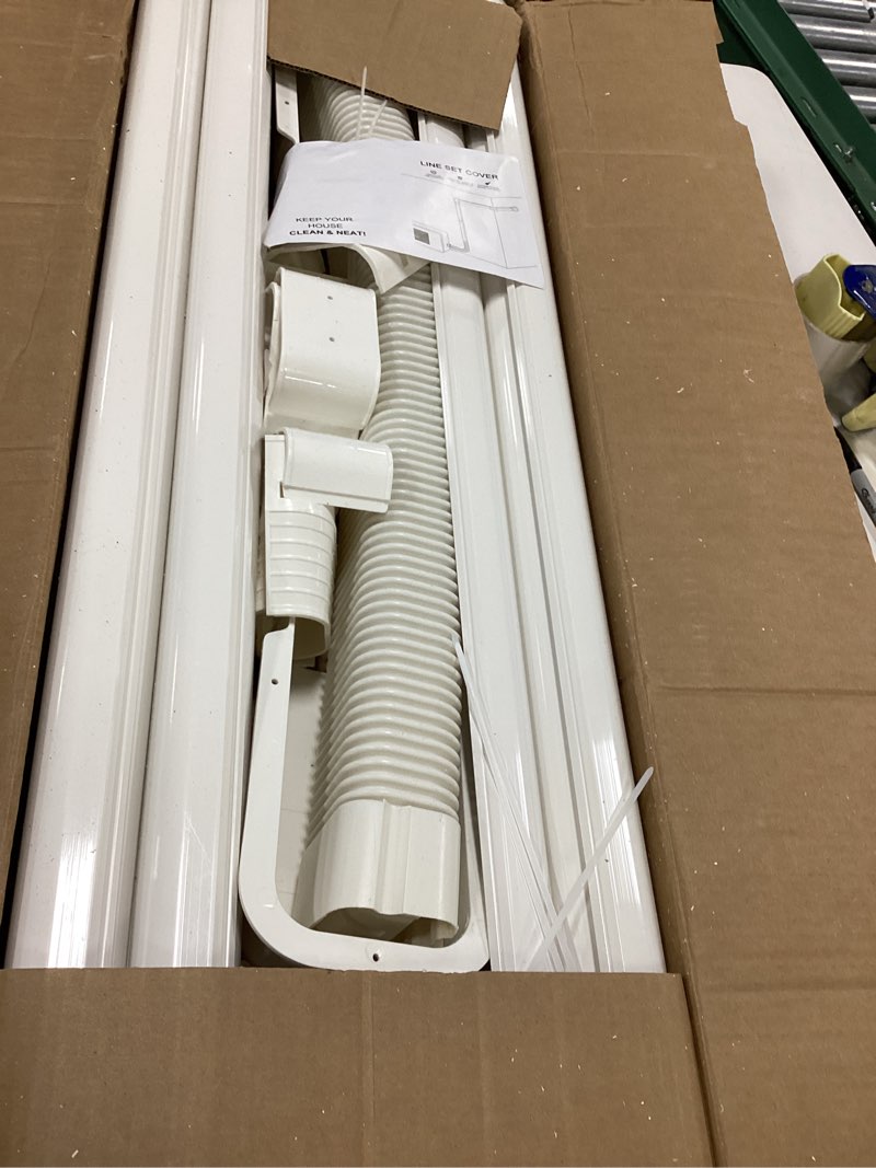 Condition photo showing As Is for lyprem 25ft mini split line set cover 4" pvc line cover kit for mini split and central air conditioner & heat pump white 4'' x 25ft