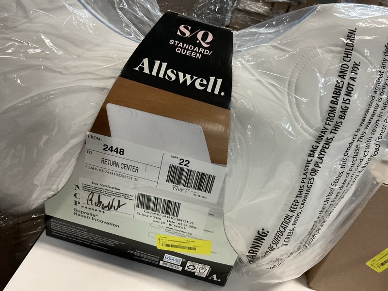 Condition photo showing As Is for allswell nightside cooling pillow with dual function fill, standard/queen