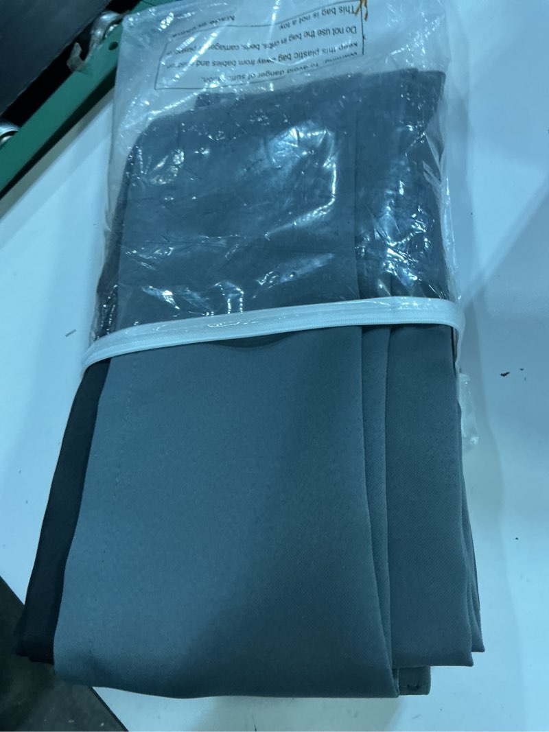 Condition photo showing Good Condition for yakamok 63 inches long dark gray 100% blackout curtains, noise reducing window drapes,room darkening curtain panels with black liners for bedroom(dark grey, 2 panels, 52w x 63l) 52"w x 63"l (pack of 2) dark grey