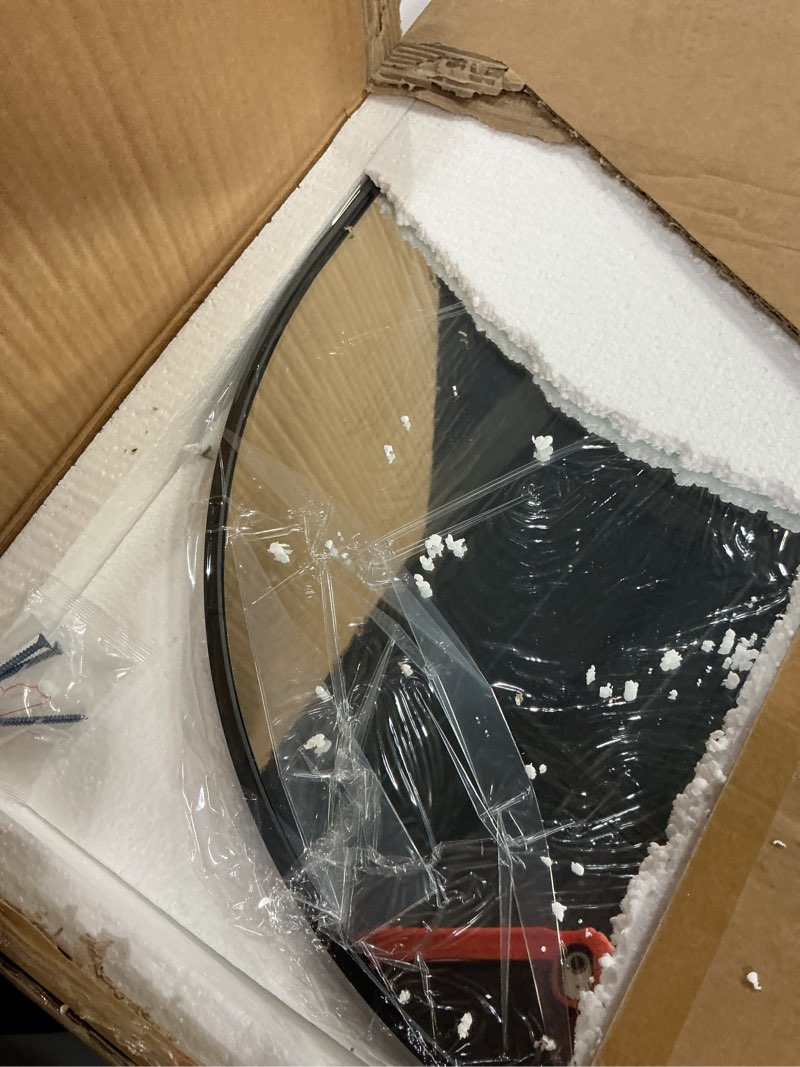 Condition photo showing Good Condition for Fabuday Black Oval Bathroom Mirror for Over Sink - 20x36 Wall Mounted Oval Vanity Mirrors with Matte Metal Frame for Bedroom, Living Room, Dresser, Hallway, Entryway Decor, Horizontally/Vertically 20" x 36" Black Oval