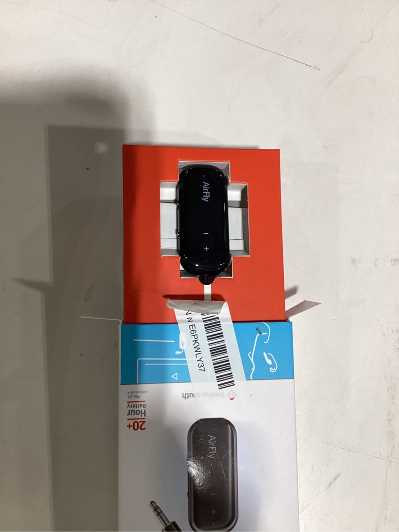 Condition photo showing Good Condition for twelve south airfly se, bluetooth wireless audio transmitter for airpods/wireless or noise-cancelling headphones; use with any 3.5 mm audio jack on airplanes, gym equipment or ipad/tablets (black) black airfly se