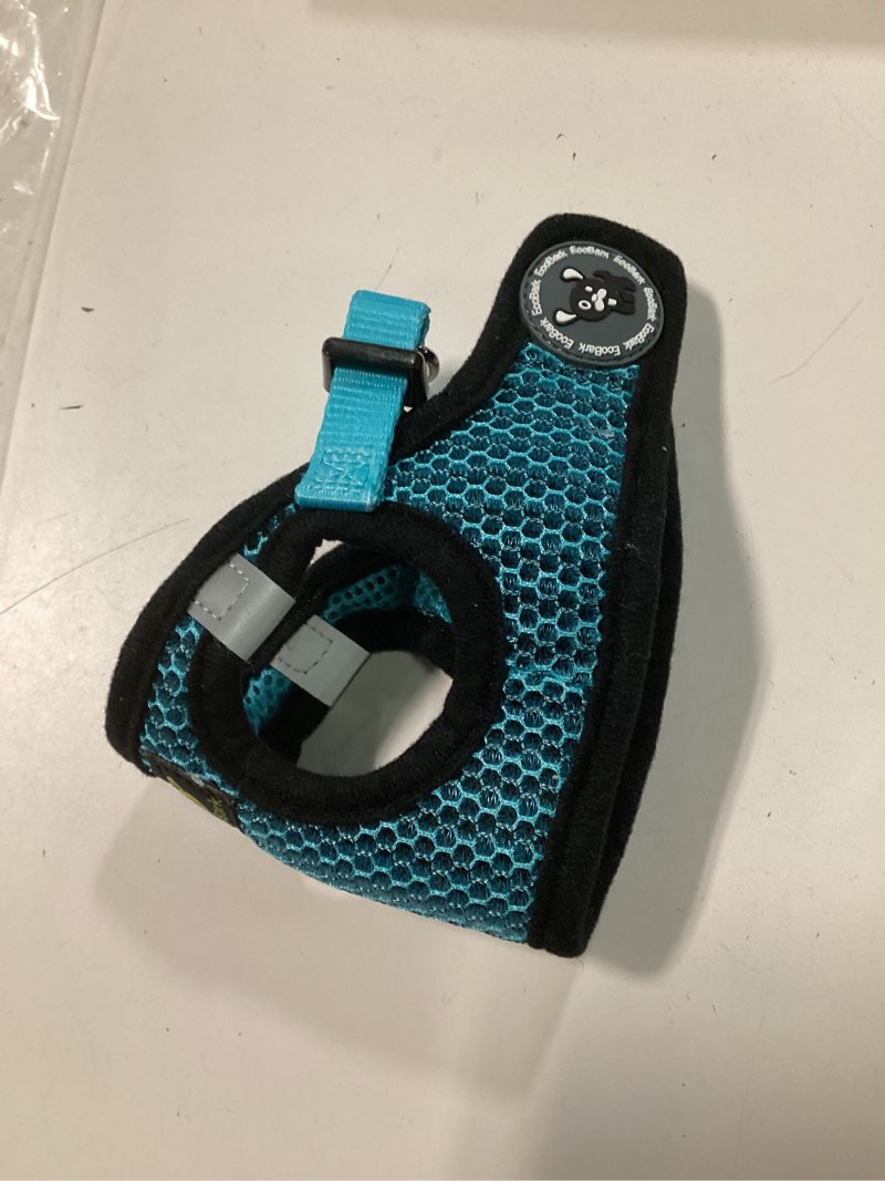 Condition photo showing Good Condition for EcoBark Step in Dog Harness - Reflective Soft Luxurious Mesh Dog Harnesses for XXS, XS, Small, and Medium Dogs - Eco-Friendly Comfort Secure Halter No Pull Adjustable Pet Vest (Aqua Sport, XXXS) XXXS- 2 to 3 lbs- Chest up to 10 in (Pack of 1) Aqua Sport