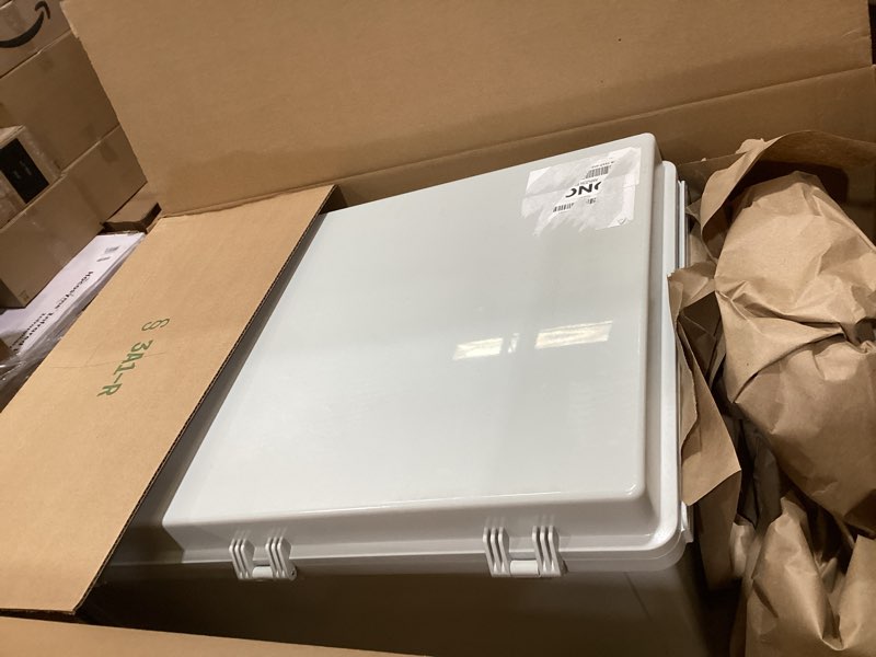 Condition photo showing Good Condition for QILIPSU UL94-V0 Outdoor Electrical Box 24.2"x16.4"x9.1" Waterproof Junction Box Weatherproof PC/ABS Alloy Plastic IP66 Project Electric Enclosure Grey Hinged Door 24.2"x16.4"x9.1" Grey Door