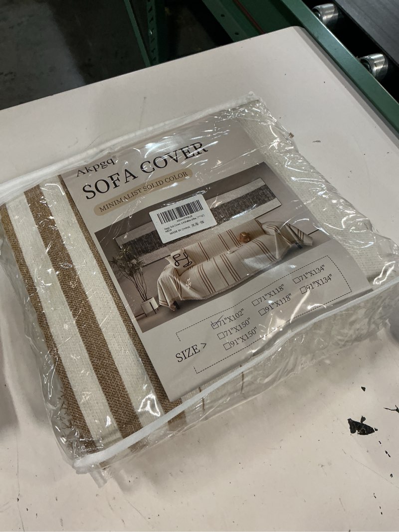 Condition photo showing New/Like New for boho couch covers for sofa washable sofa covers for 3 cushion couch soft non slip couch covers for sectional sofa dog pet furniture protector (shallow coffee, 71"*102") shallow coffee 71"*102"