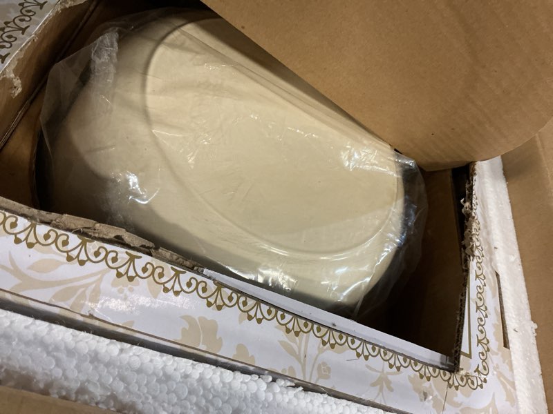 Condition photo showing Good Condition for cast iron dutch oven with lid - 5 quart enameled dutch oven for sourdough bread baking, pre-seasoned pot oven safe ivory