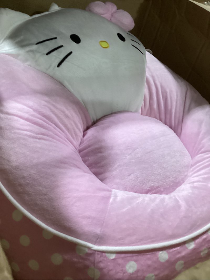 Condition photo showing Good Condition for Sanrio Hello Kitty Bean Bag Chair for Kids,Figural Hillside Design by pod, Soft & Durable Fabric, 24x24x17, Comfy Seat for Bedrooms & Playrooms