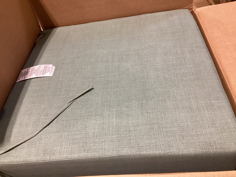 Condition photo showing Good Condition for arden earthfiber outdoor deep seat cushion set, 24 x 24, rain-proof, fade resistant, deep seat bottom and back cushion for chair, sofa sage green texture polyfill sage green texture 1 pack