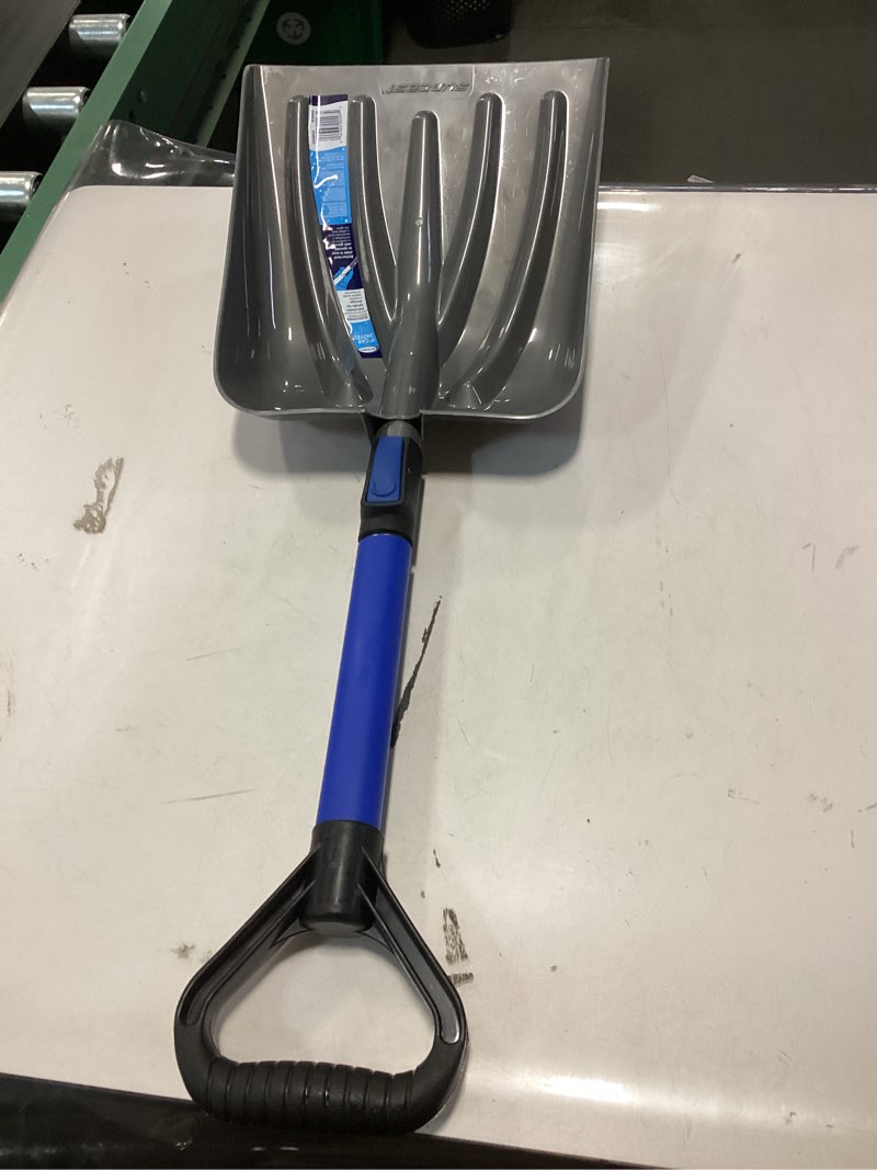 Condition photo showing As Is for Suncast 11-in Plastic Blade Auto Snow Shovel with 38.25-in Aluminum Handle