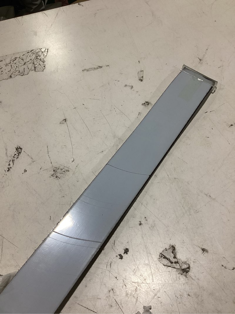 Condition photo showing As Is for 2 pcs 304 stainless steel strips, brushed self adhesive strip metal trim strip, finishing sheet metal strip for microwave/oven/cooktop, 30" long, 2" wide gap filler for kitchen decor-black black 2in