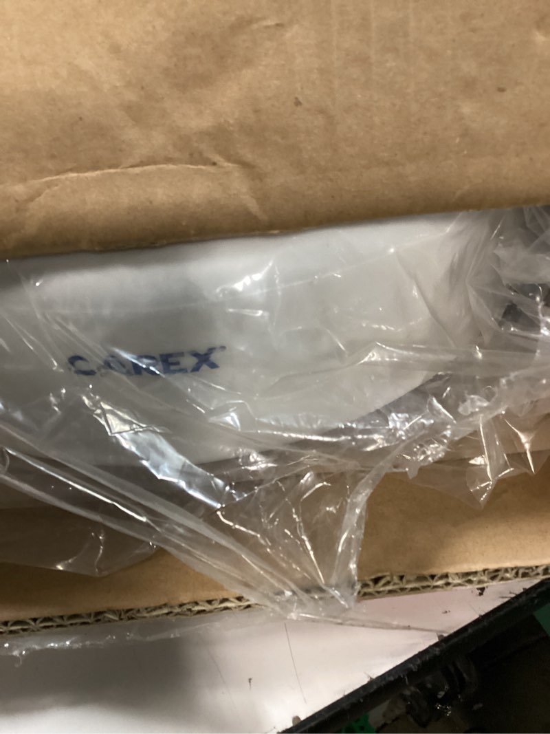 Condition photo showing New/Like New for carex toilet seat riser, round raised toilet seat adds 3.5 inches to toilet height, for assistance bending or sitting, 300 pound weight capacity toilet riser