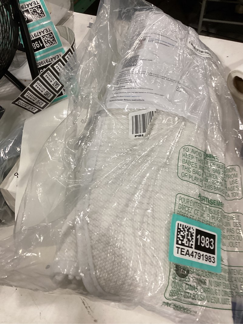 Condition photo showing New/Like New for olanly bathroom runner rugs 59x20, extra soft absorbent chenille bath rugs, rubber backing quick dry, machine washable long bath mats for bathroom floor, tub and shower, home decor accessories, white 59" x 20" white