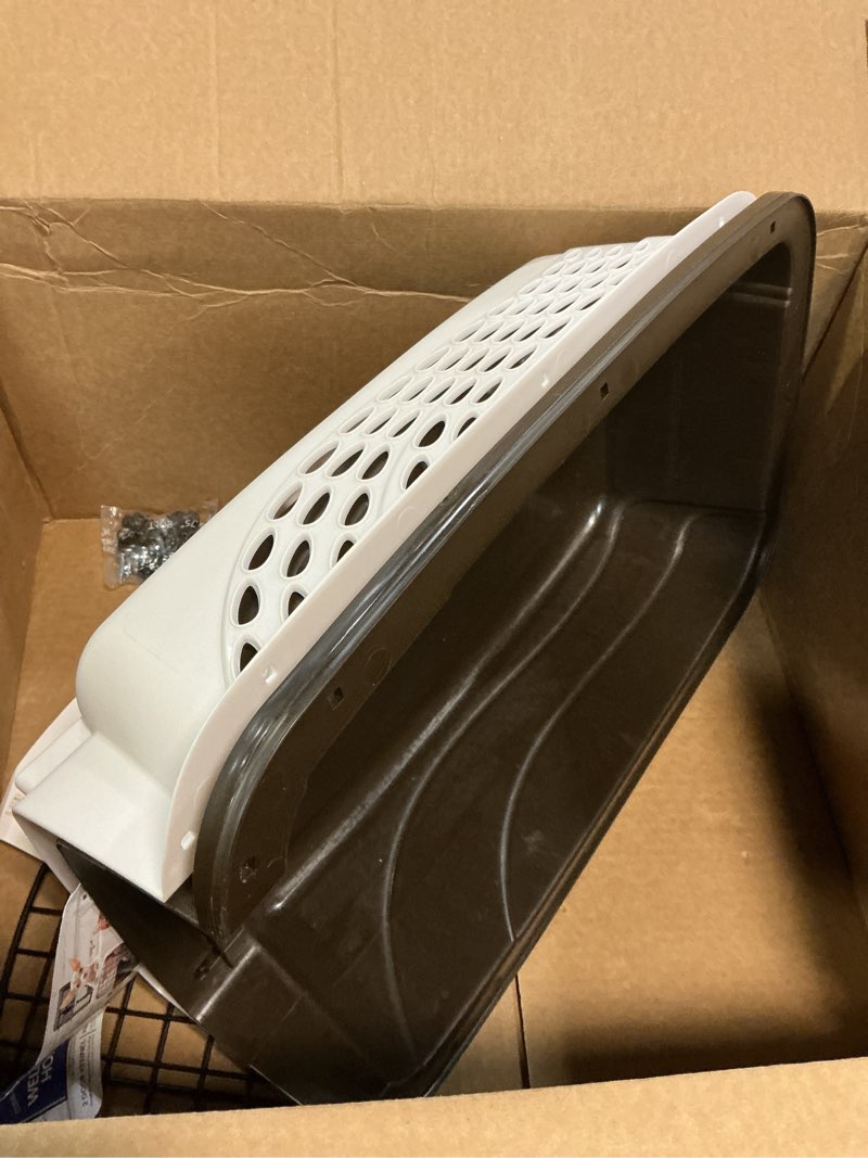 Condition photo showing As Is for Amazon Basics 2-Door Top-Load Hard-Sided Dogs, Cats Pet Travel Carrier, Gray & Blue, 22.8\"L x 15.0\"W x 13.0\"H Gray & Brown 22.8\"L x 15.0\"W x 13.0\"H