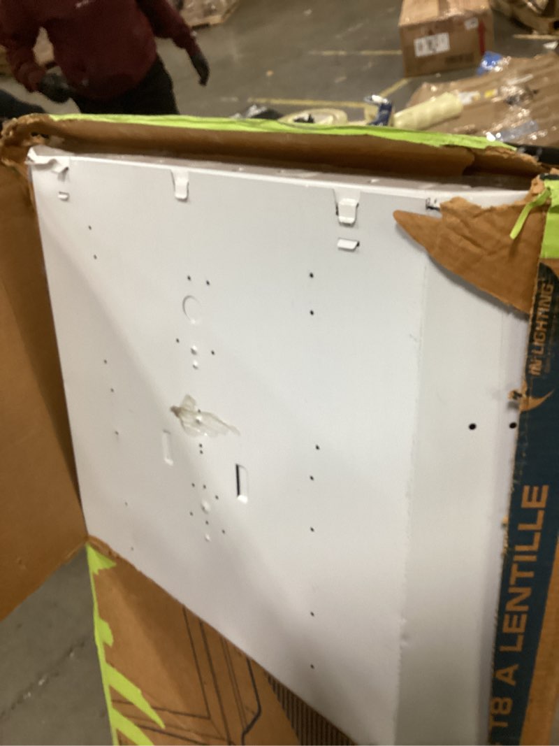 Condition photo showing As Is for Lithonia Lighting GT4 MV 2 by 4 4-Light Recessed General Purpose Grid Multi-Volt Troffer, White