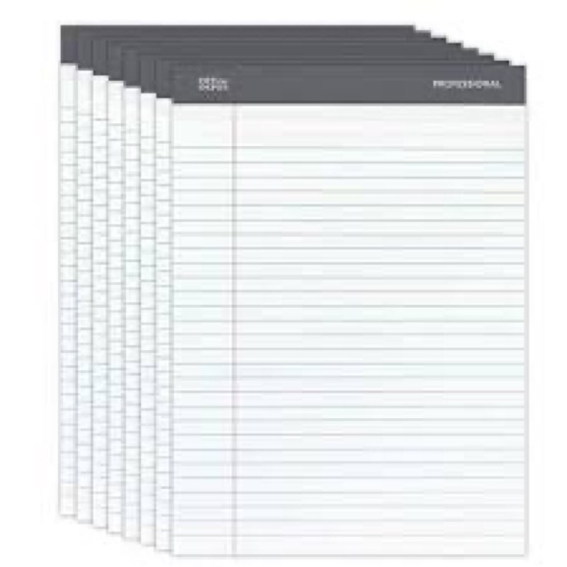 Office Depot Professional Legal Pad  8 1/2in. x 11 3/4in.  Legal Ruled  50 Sheets Per Pad  White  Pack Of 8 Pads  99528