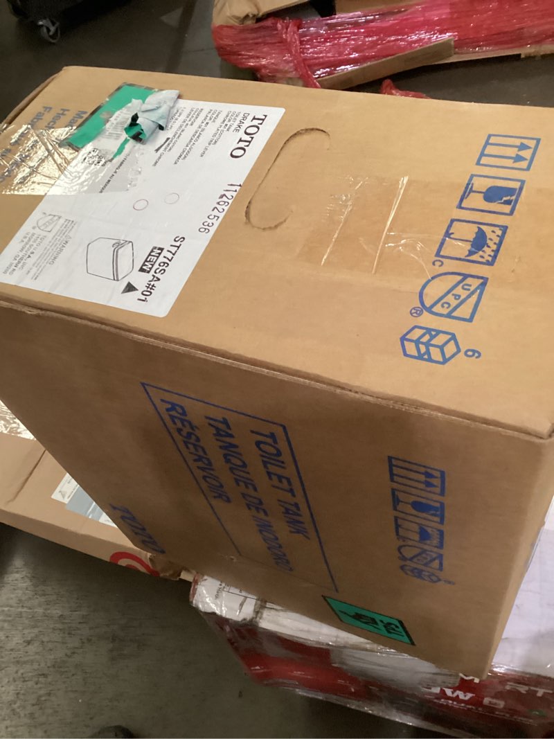 Condition photo showing As Is for TOTO Drake 1.6 GPF Toilet Tank with WASHLET+ Auto Flush Compatibility, Cotton White - ST776SA#01