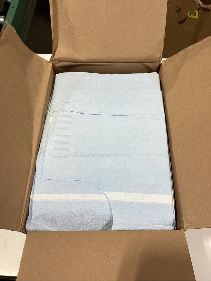 Condition photo showing Good Condition for Avalon Standard Gowns, Blue (Pack of 50) ? Tissue/Poly/Tissue ? Open-Back, Waist-Tie, Short-Sleeve Medical Gowns ? Disposable Exam Gowns ? Standard Size 30” x 42” ? Latex-Free Medical Supplies (813) Blue Gown