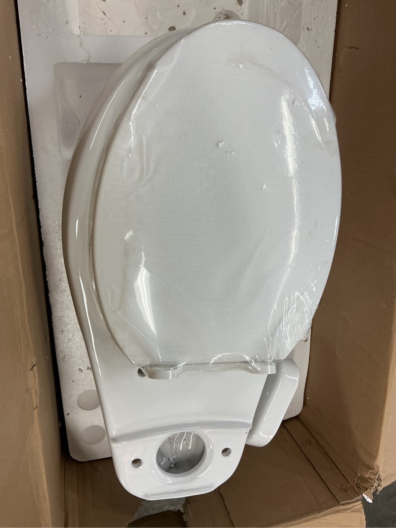 Condition photo showing As Is for (incomplete) (missing tank) garvee two piece toilet elongated ada 17.5\" height, side press flush split toilet with under-locking lid, 1.28 gpf powerful flushing american standard toilets for bathroom, white
