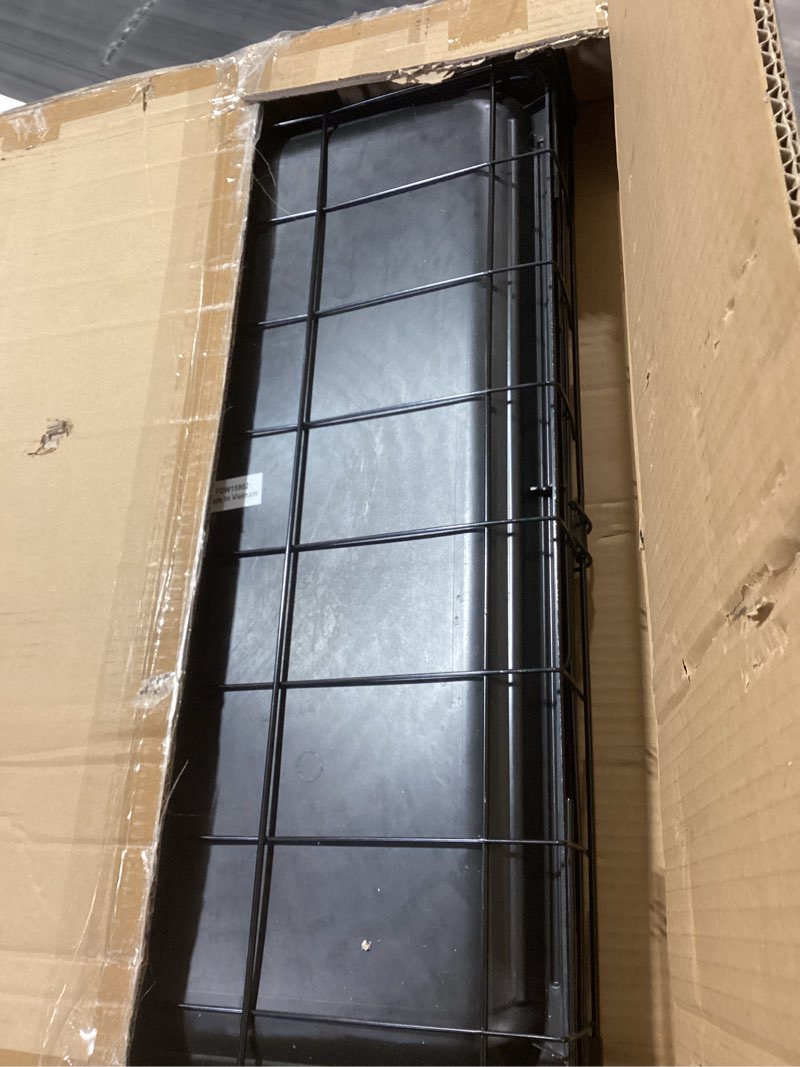 Condition photo showing Good Condition for Amazon Basics - Durable,Foldable Metal Wire Dog Crate with Tray, Double Door, Divider, 24 x 18 x 20 in, Black 24.0"L x 18.0"W x 20.0"H Double Door w/ Divider