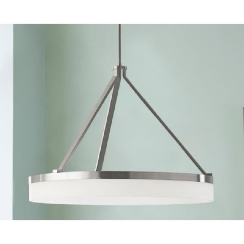 origin 21 lynnpark brushed nickel modern/contemporary led hanging pendant light