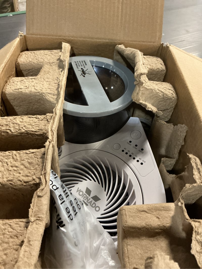 Condition photo showing As Is for Vornado EV100 Evaporative Whole Room Humidifier with SimpleTank, Easy-Fill, 1 Gallon Capacity, 2 Speeds, Electronic Humidistat, Antimicrobial Treated Wick, Perfect for Home, Bedroom, and Living Room EV100 - 1 gallon Humidifier