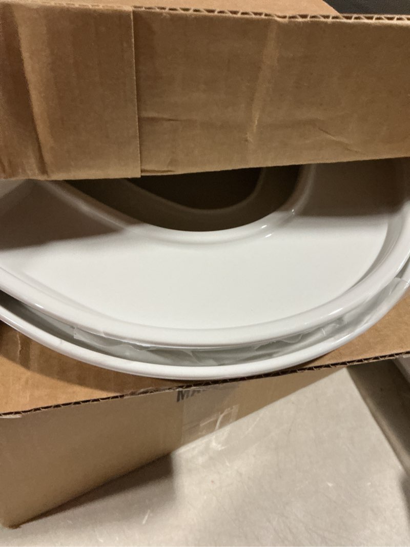 Condition photo showing As Is for Mayfair Little2Big? Elongated Plastic Toilet Seat in White with STA-TITE? Seat Fastening System? and Whisper•Close? Hinge