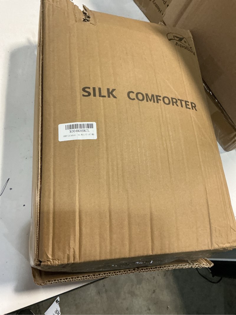 Condition photo showing New/Like New for All Season Silk Comforter/Duvet/Quilt, 100% Natural Long Strand Silk Filling, Luxurious Tencel Cotton Cover, Queen Size (90x90 Inch) White Queen