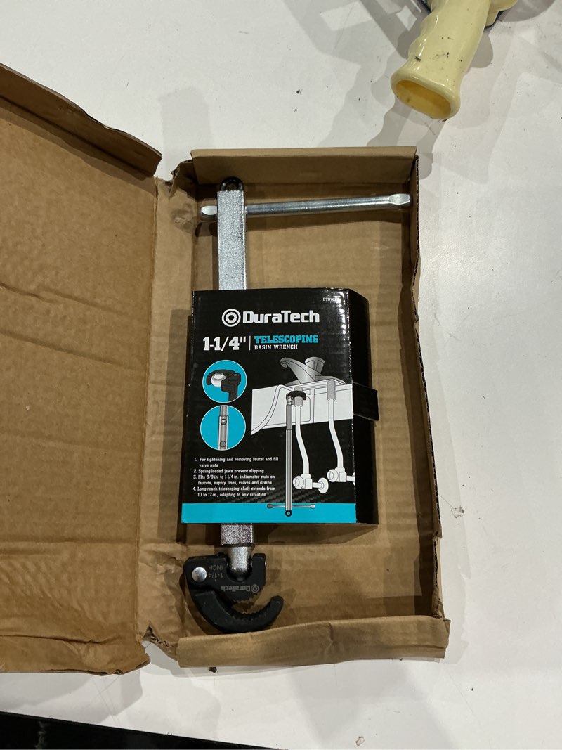 Condition photo showing Good Condition for duratech telescoping basin wrench, sink wrench, adjustable 3/8'' to 1-1/4'' capacity jaw with 10" to 17" extendable handle, for tight space
