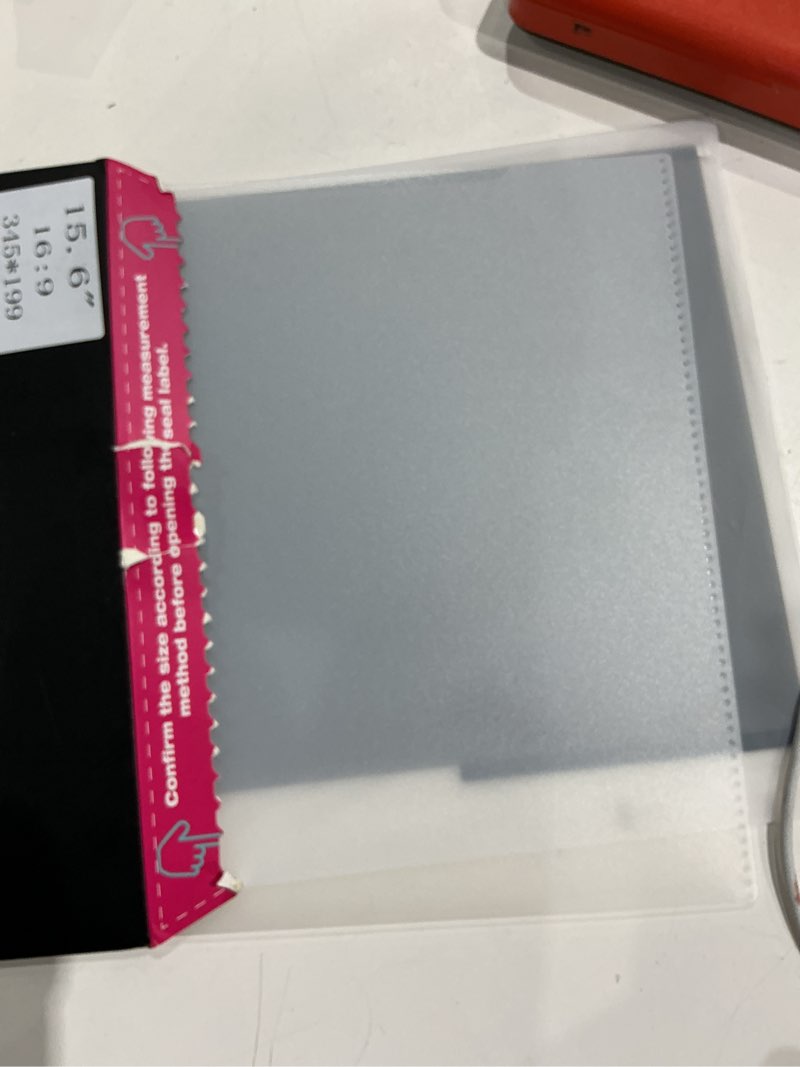 Condition photo showing As Is for magnetic laptop privacy screen 15.6 inch 16:9 display, removable computer screen privacy shield, anti-glare blue light protector compatible with dell hp lenovo acer asus samsung laptop 15.6" (16:9)