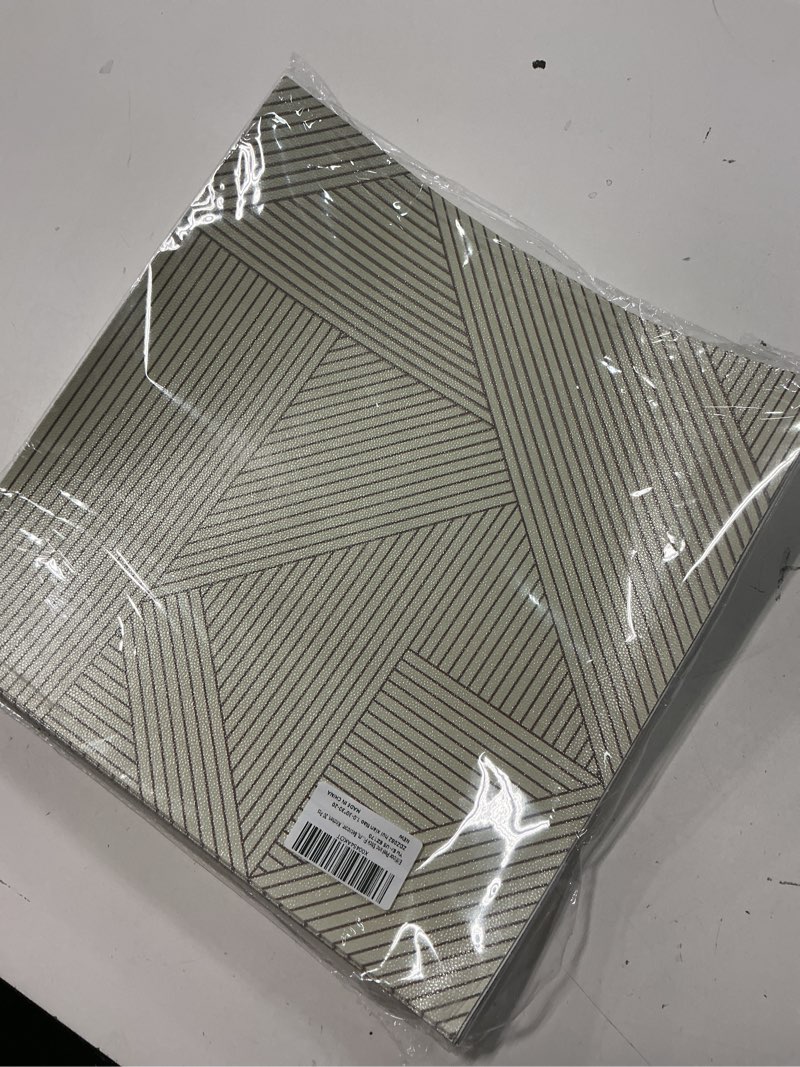 Condition photo showing New/Like New for elffloor peel and stick floor tile waterproof vinyl flooring self adhesive easy to install 11.8 in×11.8 in line pattern floor stickers for bathroom, bedroom, kitchen, 20 pcs 11.8 in x 11.8 in 20pcs geometric