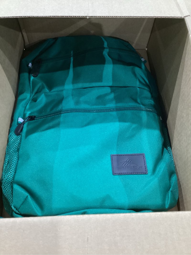 Condition photo showing Good Condition for high sierra everclass backpack - travel or work laptop bookbag with 360° reflectivity, dual water bottle pockets & fits laptops up to 15.6”, malachite green one size malachite green