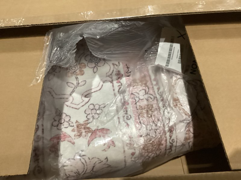 Condition photo showing As Is for 8x10 Area Rugs Washable: Oriental Soft Area Rug for Living Room Bedroom No Shedding - Low Pile Thin Carpet Rug for Dining Room Non Slip - Boho Vintage Rug for Home Decor - Soft Pink Soft Pink 8' x 10' (Rectangular)