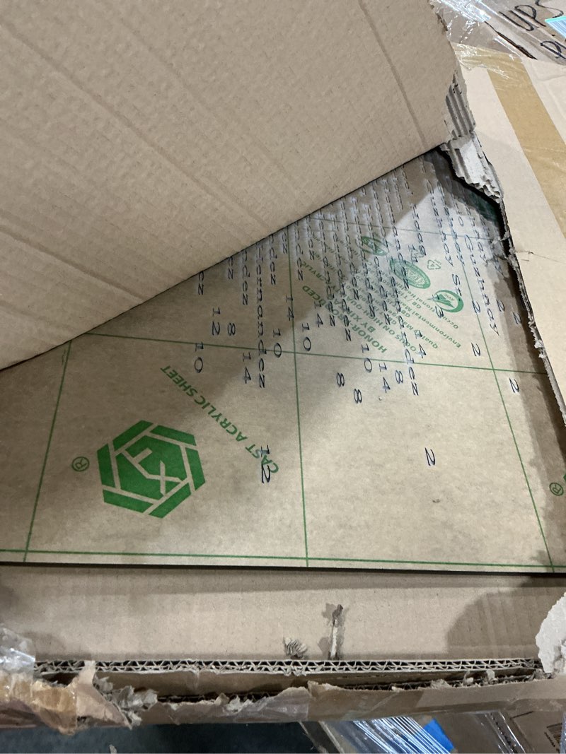 Condition photo showing As Is for juexica 1 pcs 24'' x 48'' black acrylic sheet 1/4" thick cast acrylic sheet plastic board with protective paper for craft signs diy projects stand wedding invitation switch panel 1 24" x 48", 1/4" thickness