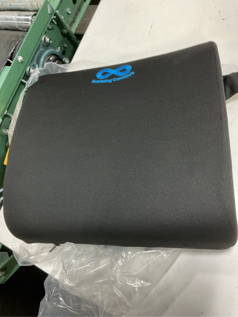 Condition photo showing Good Condition for everlasting comfort the original lumbar support pillow for office chair - improves posture, promotes back pain relief - superior back support for gaming and desk chairs - lumbar pillow for car, couch a. black mesh