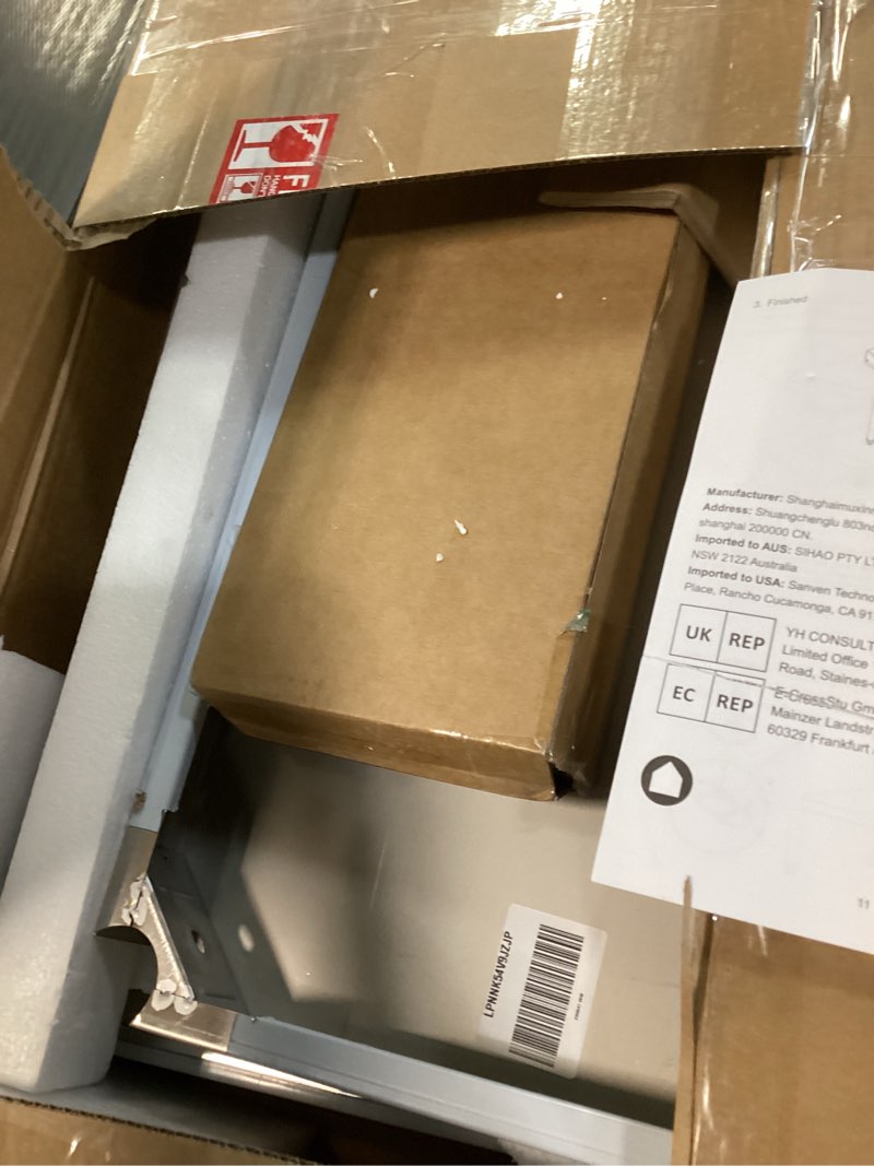 Condition photo showing As Is for VEVOR Stainless Steel 24 x 24 x 32 Inch Commercial Kitchen Prep & Work Table Heavy Duty Metal Work Table with Adjustable Feet for Restaurant, Home and Hotel 24*24*32In Table Worktable