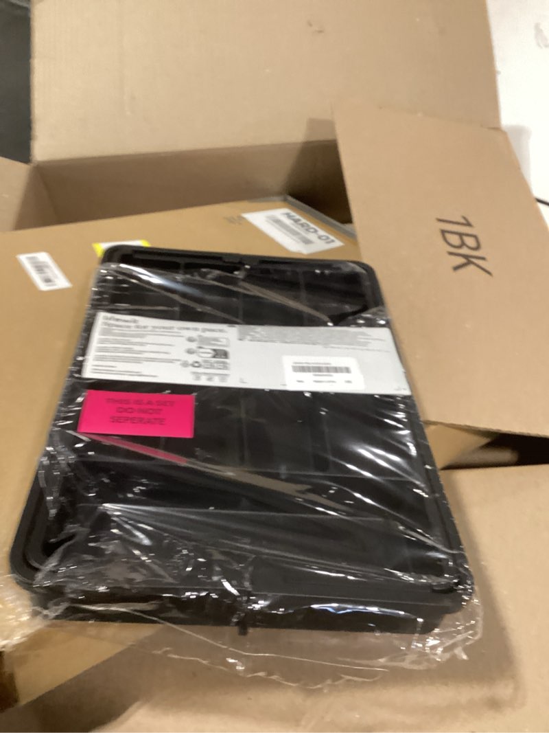 Condition photo showing As Is for Lifewit Silverware Drawer Organizer, Expandable BPA Free Utensil Tray for Kitchen, Adjustable Flatware and Cutlery Holder for Spoons Forks Knives, Plastic Kitchen Organizers and Storage, Black Black M?8.9-14.7''W x 12.2''D?