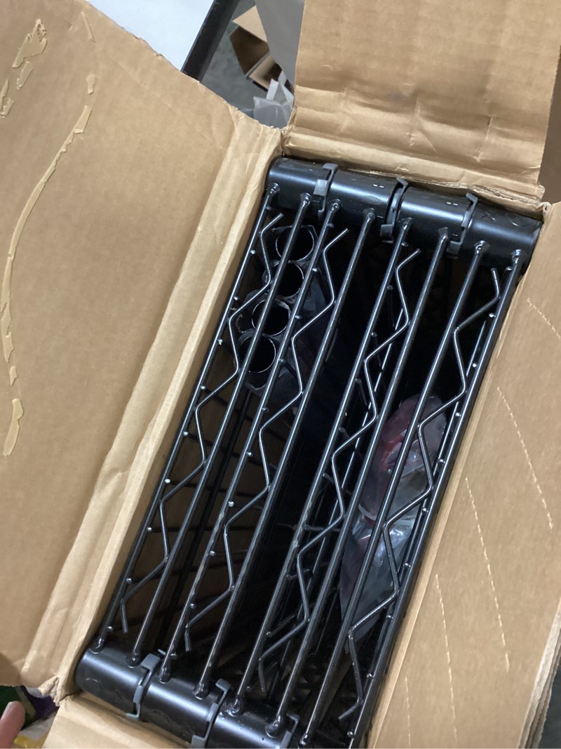 Condition photo showing New/Like New for 4-tier steel wire shelving unit in black (36 in. w x 54 in. h x 14 in. d)