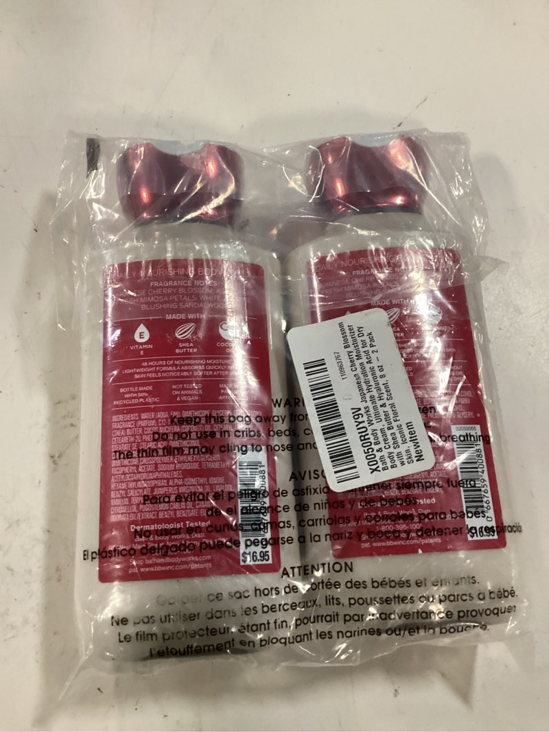 Condition photo showing Good Condition for bath & body works japanese cherry blossom body lotion, lightweight daily moisturizer with shea butter & coconut oil, iconic floral scent, 8 fl oz - 2 pack 8 fl oz (pack of 2)