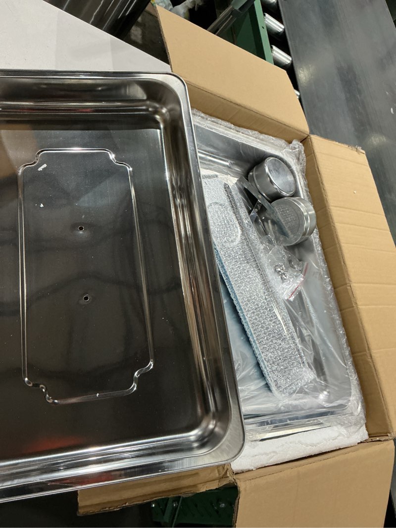 Condition photo showing As Is for stainless steel chafing dish 
