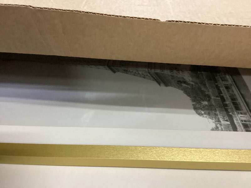 Condition photo showing As Is for upsimples 13x19 Picture Frame, Display Pictures 11x17 with Mat or 13 x 19 Without, Wall Hanging Poster Frames, Gold, 1 Pack Gold 13x19