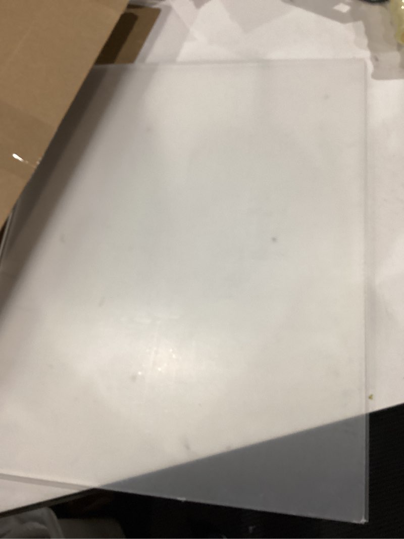 Condition photo showing Good Condition for calpalmy (2 pack) 1/4" thick clear acrylic sheets - 16 x 20 pre-cut plexiglass sheets for craft projects, signs, display cases, sneeze guard, and more - cut with engraver, power saw or hand tools 16x20", 1/4" thick clear 2
