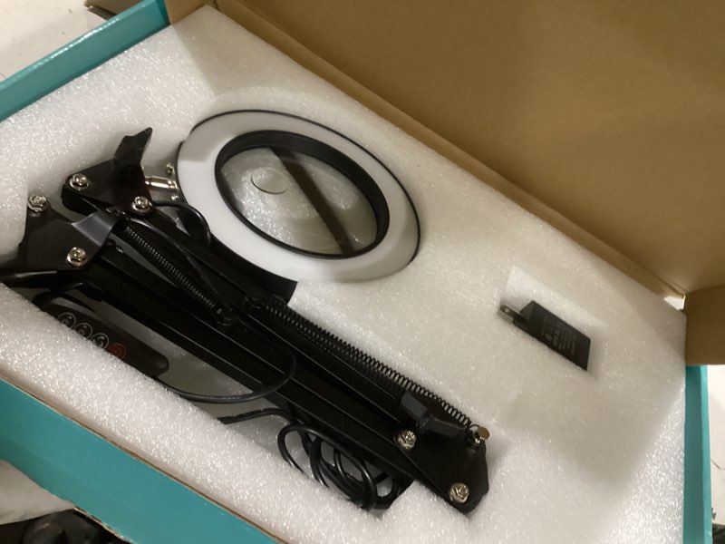 Condition photo showing As Is for 10x 30x floor magnifying glass with light and stand, 72 led large floor magnifying lamp, magnifiers with light for close work reading sewing crafts